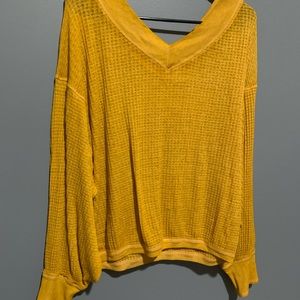 Floppy mustard Free People top